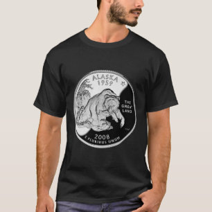 Camiseta Faux Alaska State Quarter The Great Land Grizzly