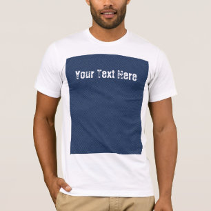 Camiseta Faux Blue Jeans Fabric T-Shirt con texto Personali