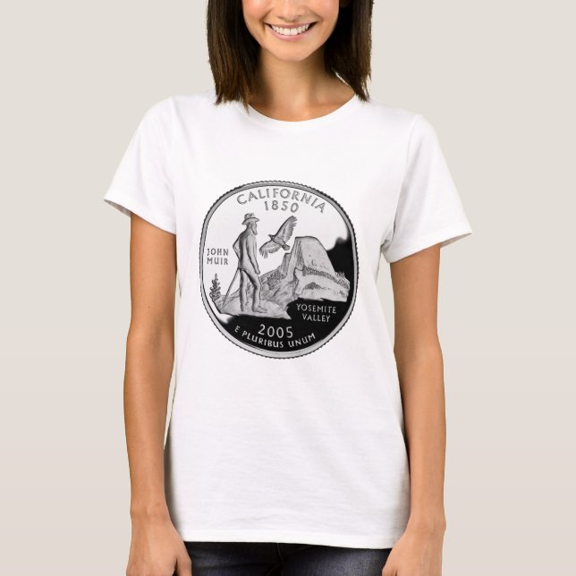 Camiseta Faux California State Quarter Yosemite Valley Muir (Anverso)
