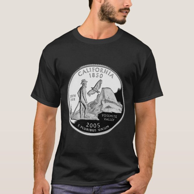 Camiseta Faux California State Quarter Yosemite Valley Muir (Anverso)