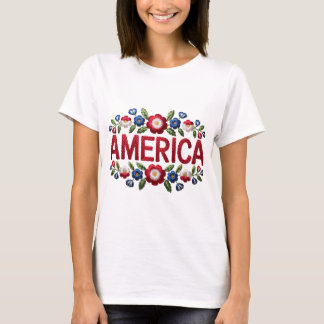 Camiseta Faux Embroidery America Tshirt