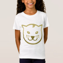 Faux Gold Cat Face - color de fondo Personalizado