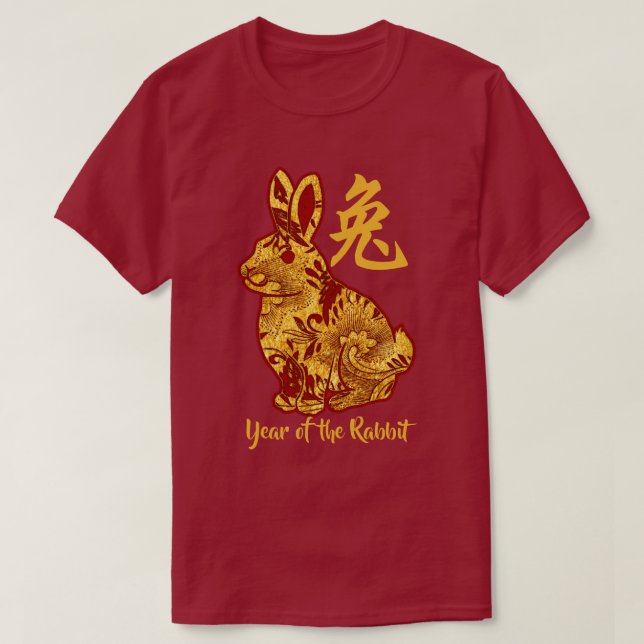 Camiseta Faux Gold Year Of The Rabbit (Diseño del anverso)