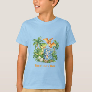 Camiseta Favor de cumpleaños del niño de la jungla de dinos