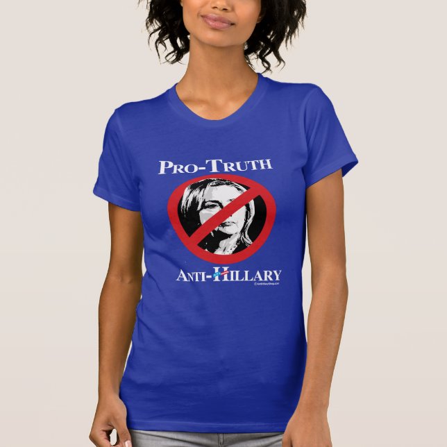 Camiseta Favorable-Verdad Anti-Hillary - blanco anti del (Anverso)