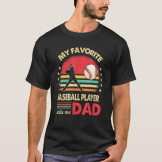 Camiseta Favorite Baseball Player Calls Me Dad USA Flag Fat