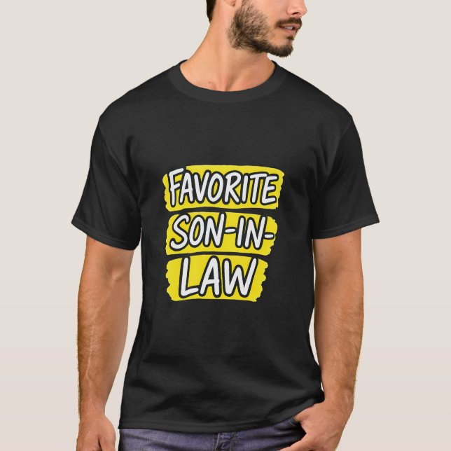 Camiseta Favorite Son In Law Retro Yellow Brush Strokes (Anverso)