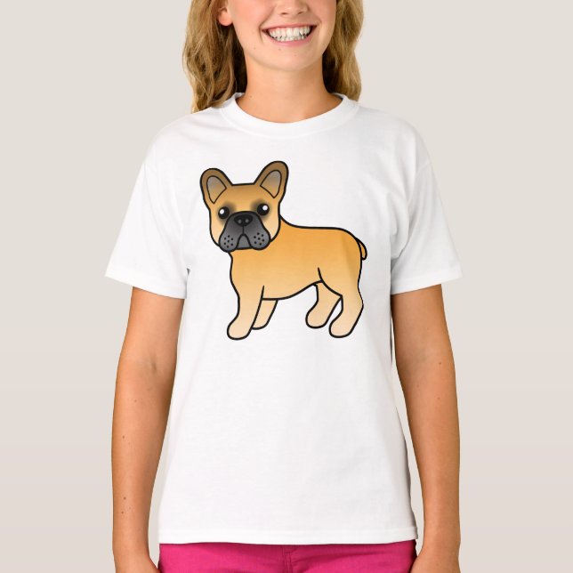 Camiseta Fawn Bulldog francés lindo perro caricaturista (Anverso)
