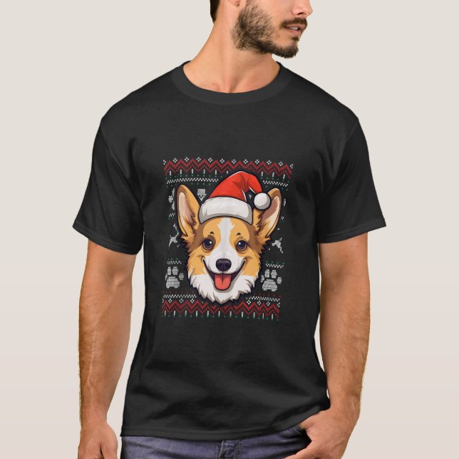 Camiseta Fawn Corgi Santa Hat Navidades Divertido Perro Mam (Anverso)