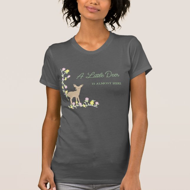 Camiseta Fawn Floral Girl Baby Shower (Anverso)