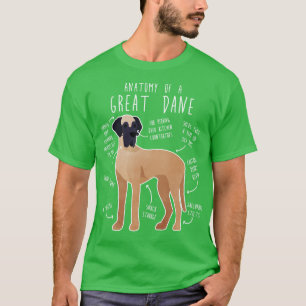 Camiseta Fawn Great Dane Dog Anatomía