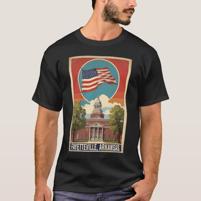 Camiseta Fayetteville Arkansas Usa Viaje Turístico Vintage (Anverso)