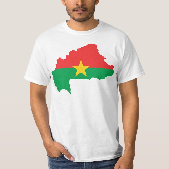 Camiseta FB del mapa de la bandera de Burkina Faso (Anverso)
