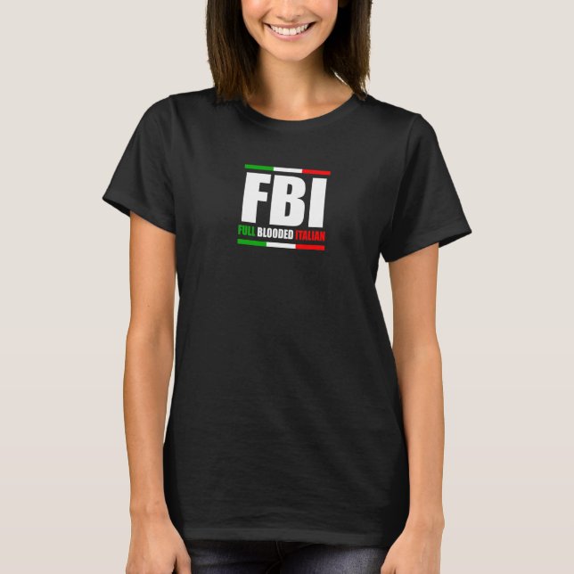 Camiseta Fbi con sangre completa Italia Heredado Orgullo Am (Anverso)