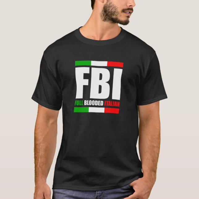 Camiseta Fbi con sangre completa Italia Heredado Orgullo Am (Anverso)
