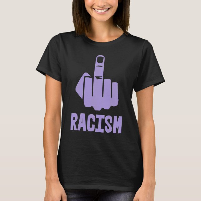 Camiseta Fck Racism Middle Finger Lavender (Anverso)