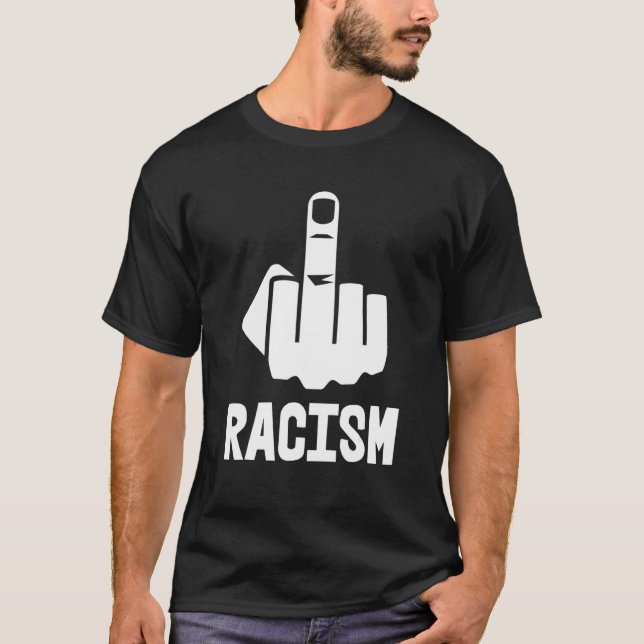 Camiseta Fck Racism Middle Finger White (Anverso)