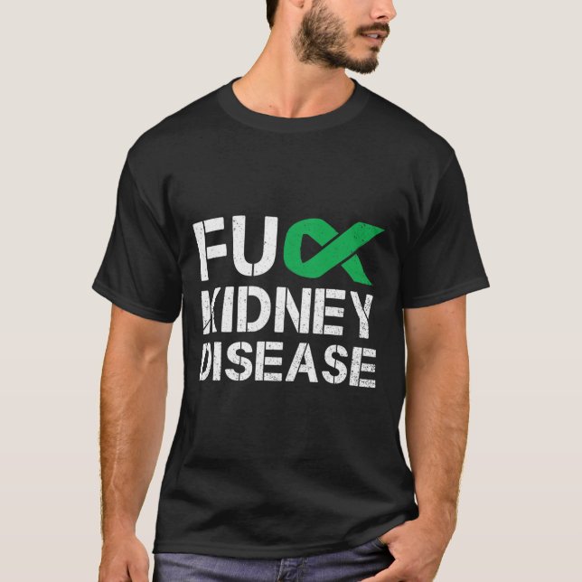 Camiseta Fck Riñón Disease Awareness Mono Cinta Verde Su (Anverso)
