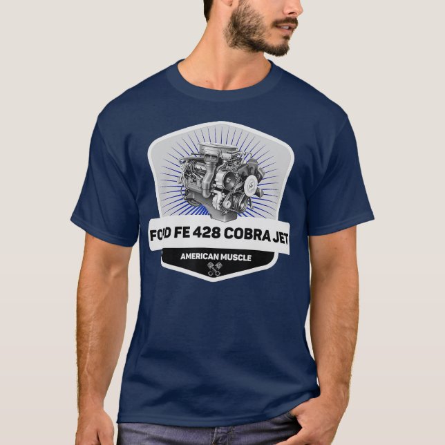 Camiseta FE 428 Cobra Jet Muscle Car Legend Engine Retro (Anverso)