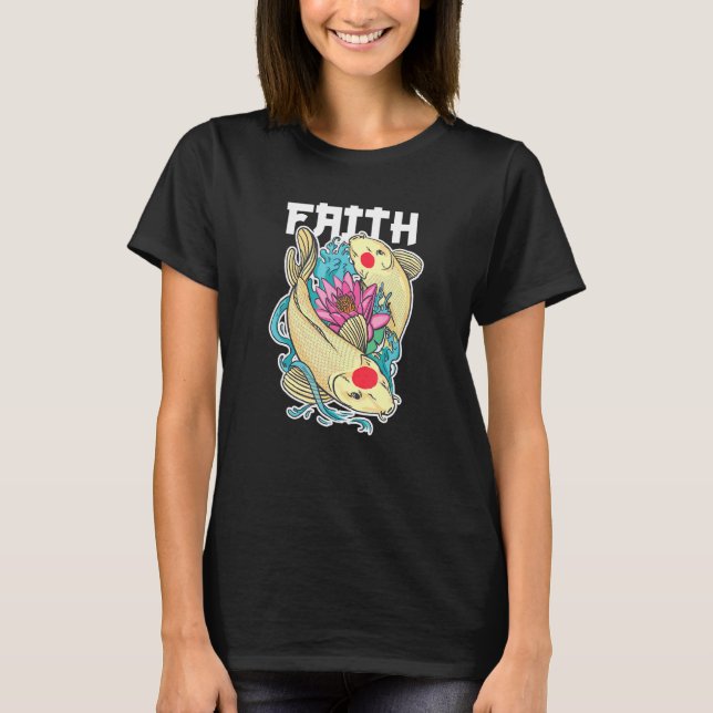 Camiseta Fe Ama Koi Pez Yin Y Yang (Anverso)