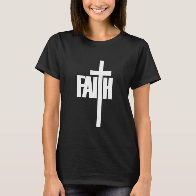 Camiseta Fe antes del miedo Cruz religiosa cristiana 2 (Anverso)