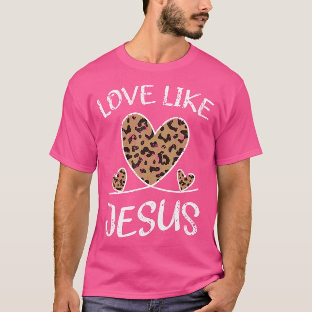 Camiseta Fe Biblia Bendición Cristiana Cheeta Leopard Love (Anverso)