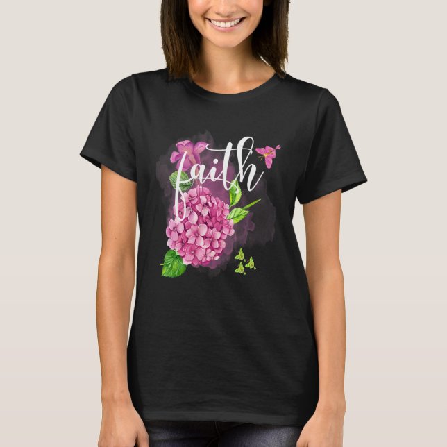 Camiseta Fe Bonito Floral Hydrangea con el Chr de la Maripo (Anverso)