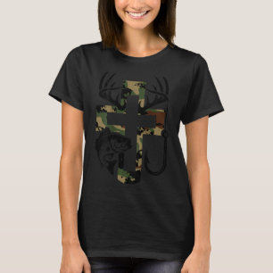 Camiseta Fe Camuflaje Juventud Cruz de caza y pesca Cristo