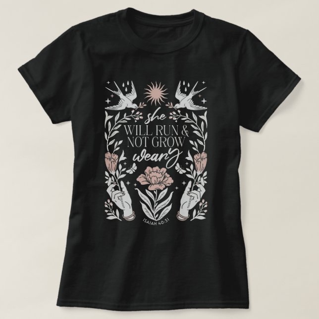 Camiseta Fe cristiana Art Nouveau Biblia versus religión (Diseño del anverso)