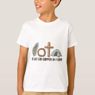 Camiseta Fe Cristiana Feliz Día de Pascua Mucho Puede Suced