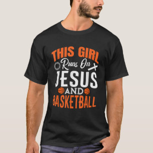 Camiseta Fe cristiana graciosa Este Chica corre sobre Jesús