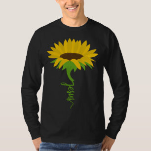 Camiseta Fe Cristiana Jesús Flor Amarilla Girasol Evan