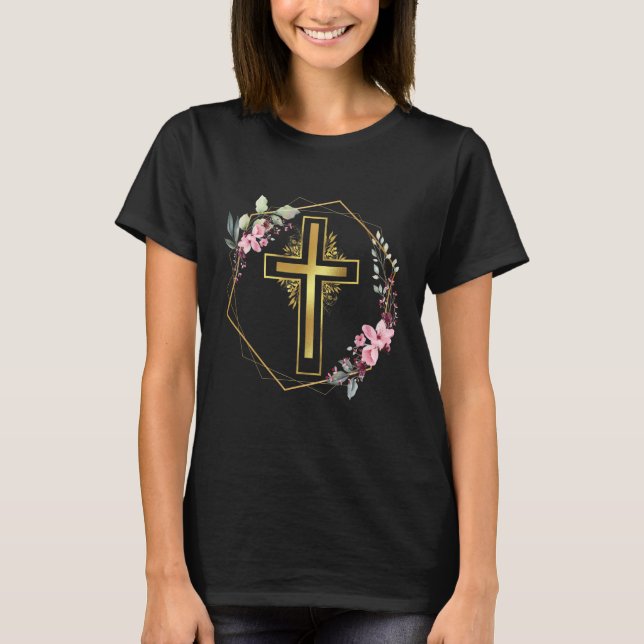 Camiseta Fe cristiana Jesús Religión católica cruz en f (Anverso)