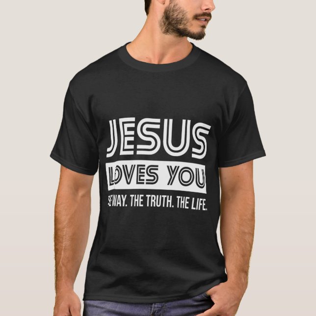 Camiseta Fe Cristiana Jesús Te Ama (Anverso)
