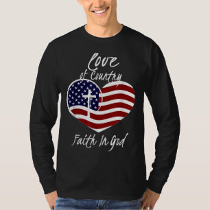 Camiseta Fe Cristiana Patriótica En Dios Corazón Cruzada Am