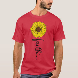 Camiseta Fe cruz de girasol Dios Creer Dios Amor