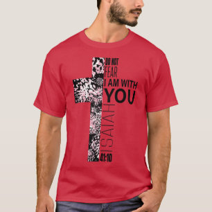Camiseta Fe cruzada rosa por miedo a religión cristiana