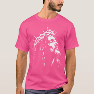 Camiseta Fe de la Biblia del Esténcil del Retrato de Jesucr