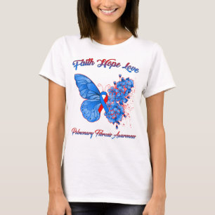 Camiseta Fe de Mariposa Esperanza Amar Fibrosis Pulmonar