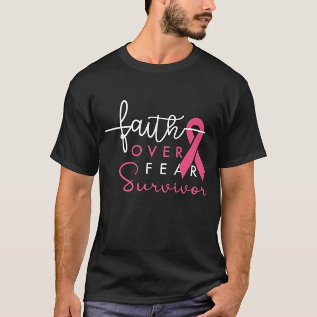 Camiseta Fe de sobreviviente de cáncer de mama por regalo d (Anverso)