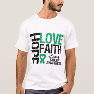 Camiseta Fe del amor de la esperanza del cáncer de hígado