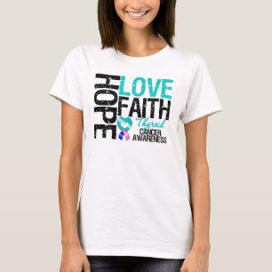 Camiseta Fe del amor de la esperanza del cáncer de tiroide