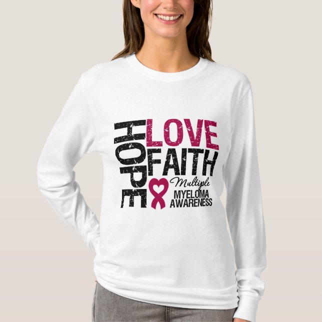 Camiseta Fe del amor de la esperanza del mieloma múltiple (Anverso)