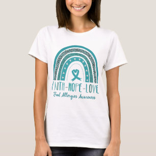 Camiseta Fe del Arcoiris Esperanza Amor Alimentos Alergias