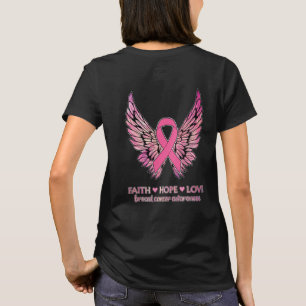 Camiseta Fe del Cáncer de Mama Esperanza Alas de Fe