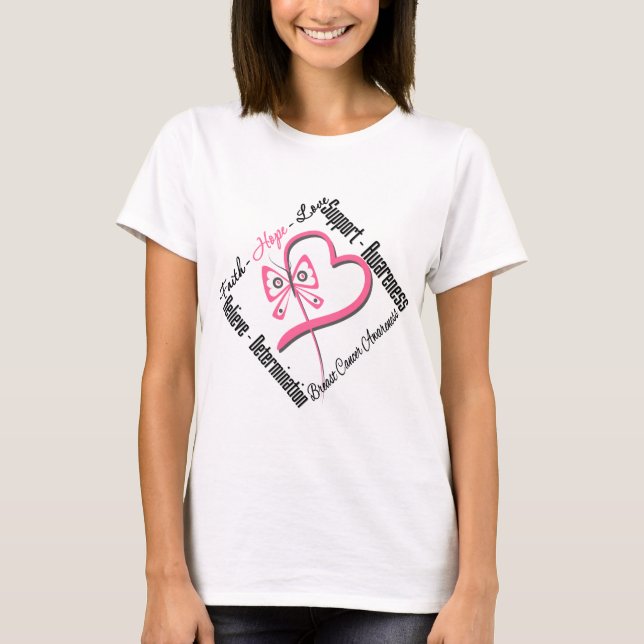 Camiseta Fe del Cáncer de Mama Esperanza Amor (Anverso)
