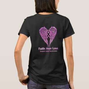 Camiseta Fe del Cáncer de Mama Esperanza Amor Cinta Rosa