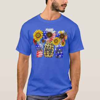 Camiseta Fe Del Girasol Esperanza Ama La Bandera Estadounid