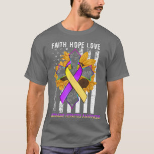 Camiseta Fe Del Girasol Esperanza Amor Por La Hepatitis Aut