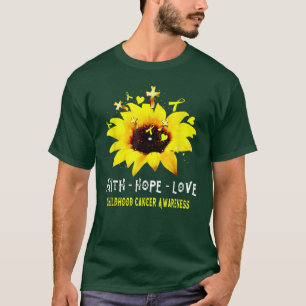 Camiseta Fe del girasol espero amar el cáncer infantil